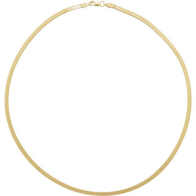 14K Yellow 2.8 mm Flexible Herringbone 18" Chain
