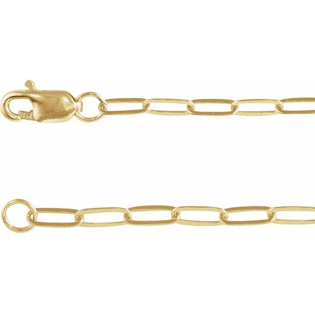 4K Yellow 2.1 mm Paperclip-Style 18" Chain