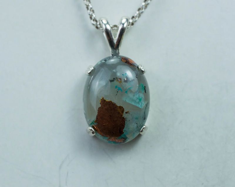 Aquadite Pendant; Genuine Untreated Indonesia Aquadite™; 7.880cts  in Sterling Silver