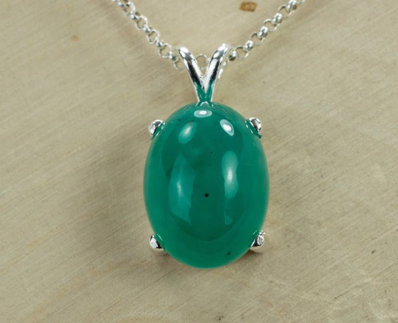 Aquaprase Sterling Silver Pendant with c18 inch rope chain