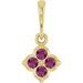 14K Yellow 2 mm Round Purple Diamond Cluster Pendant