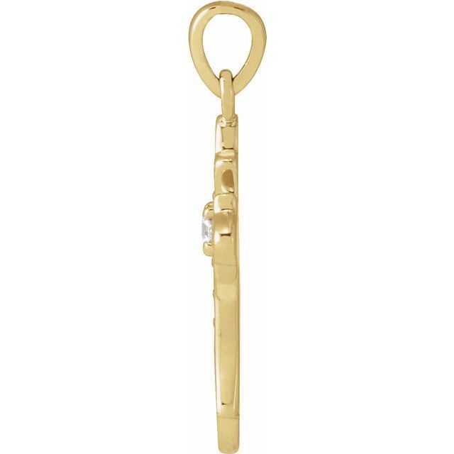 14K Yellow .08 CTW Natural Diamond Vintage-Inspired Cross Pendent