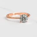 Round Solitaire Salt and Pepper Diamond Ring