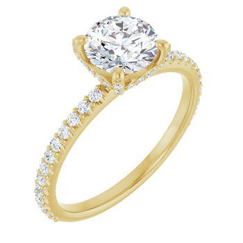 14K Yellow 6.5 mm Round Engagement Ring
