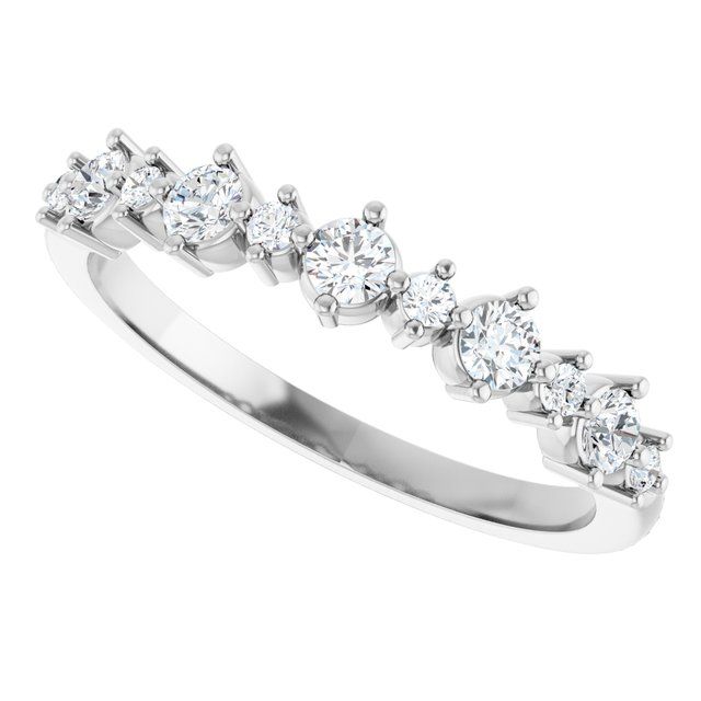 14K White 3/8 CTW Natural Diamond  Band