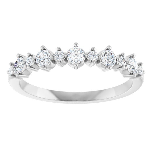 14K White 3/8 CTW Natural Diamond  Band