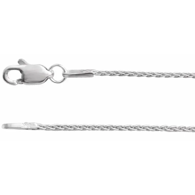 14K White 1 mm Wheat 20" Chain