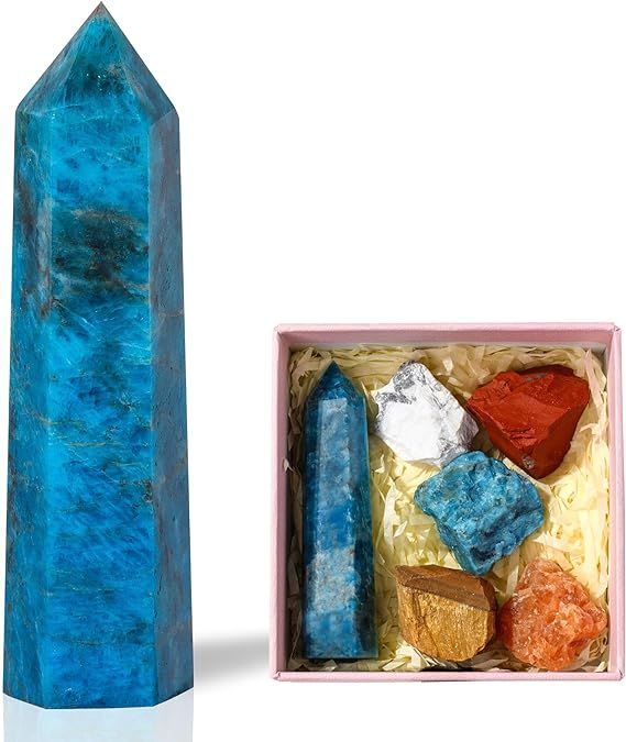 ​Mystery 3" Natural Crystal Tower Wand with 5PCS Rough