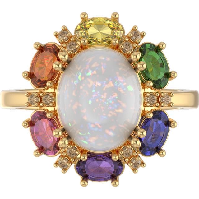 14k Yellow Gold Australian/Ethiopian 11 x 9mm Opal Ring