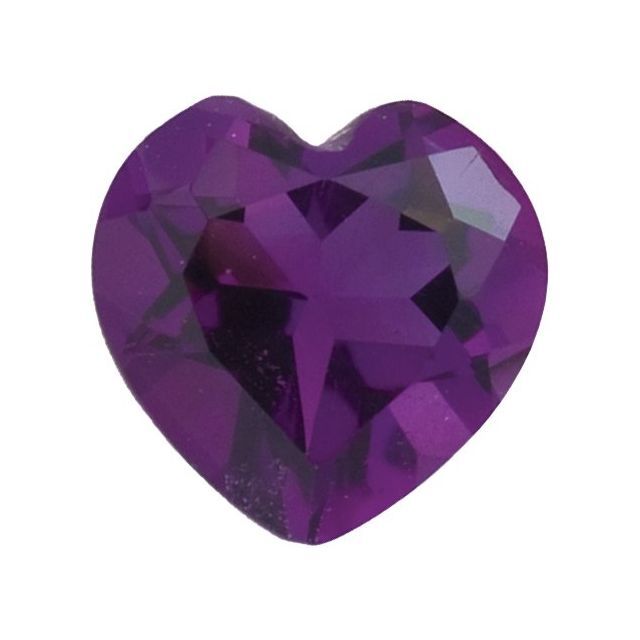 5x5 mm Heart Faceted AAA Natural Amethyst Heated