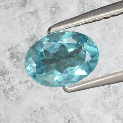 7 x 5 mm 0.82ct Natural Light Blue Green Apatite, Oval, VS