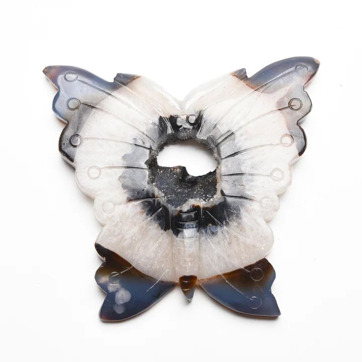 Drusy agate butterfly carving random style *1  stone