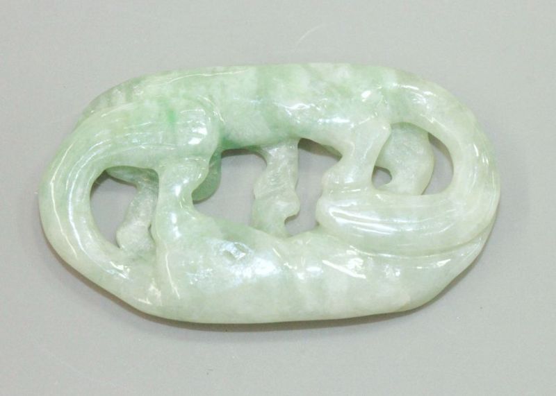 Jadeite Pendant - Double Dragon