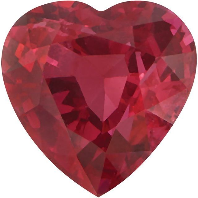 4 x4 mm Heart Faceted A Natural Ruby 0.360 ct - Quality	 AA Faceted	 Heating
