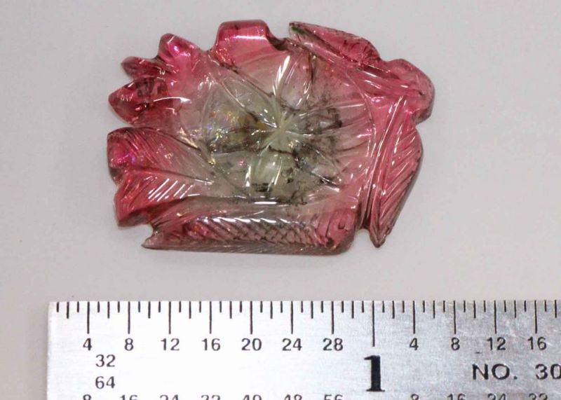 Tourmaline Bi-Color Carving - 18.93 cts.