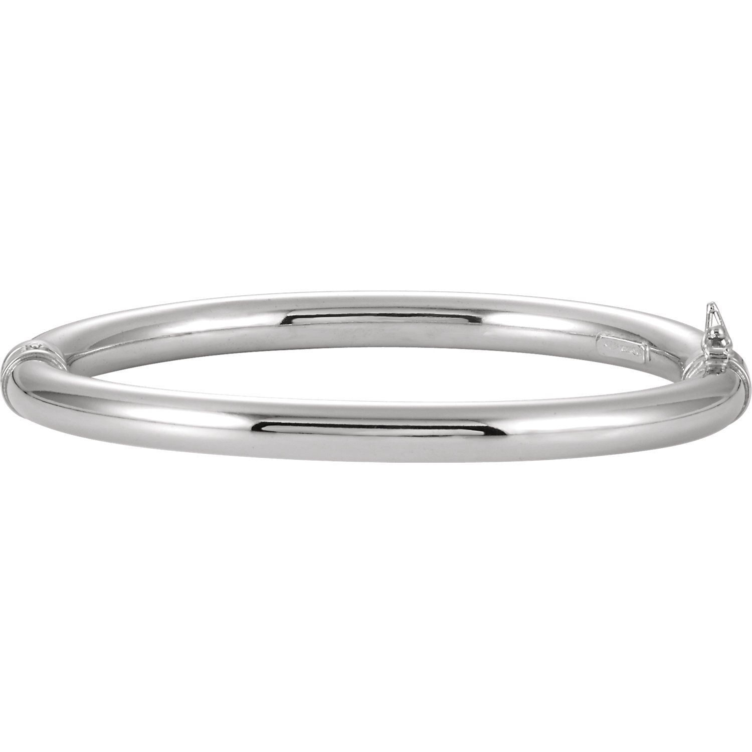 sterling Silver 6mm Hinged Bangle Bracelet 7 inch