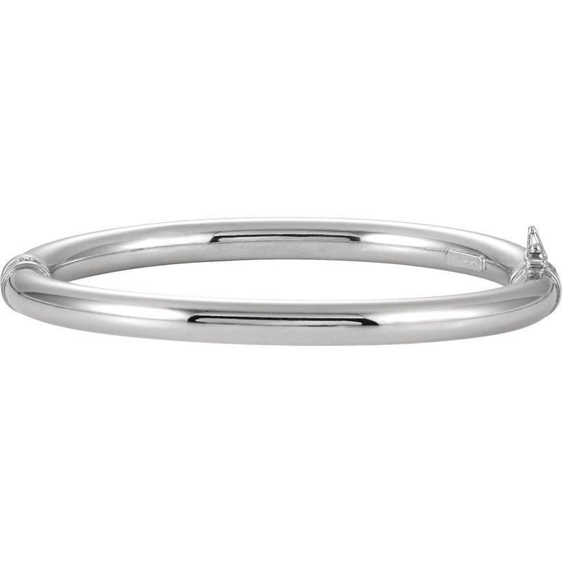 sterling Silver 6mm Hinged Bangle Bracelet 7 inch