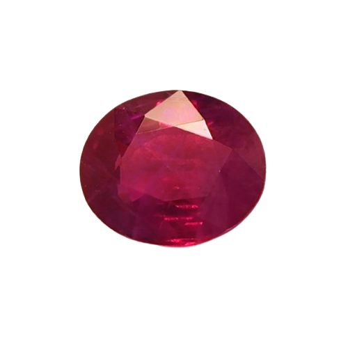 1.14 Ct. 7 x 6 mm oval Ruby from Burma (Myanmar) Mixed Brilliant cut Heated, Appraisal: 70.00