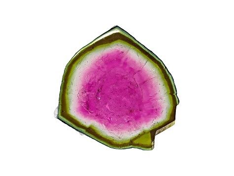 Watermelon Tourmaline Free Form Slice 10.00ct (N) Oiling Origin Brazil