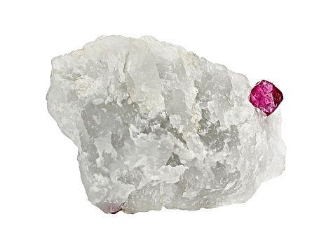 Red Spinel Crystal in Calcite Free-Form. Size And Shape Vary. Origin Myanmar