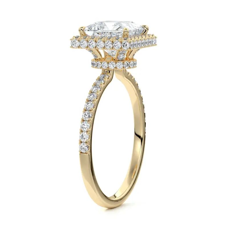 14k Yellow Gold 1.01ct princess Natural Diamond Ring