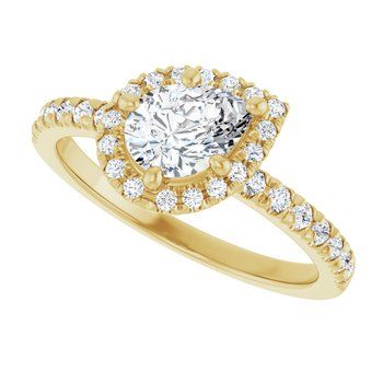 14K Yellow 7x5 mm .50ct Pear Engagement Ring Set