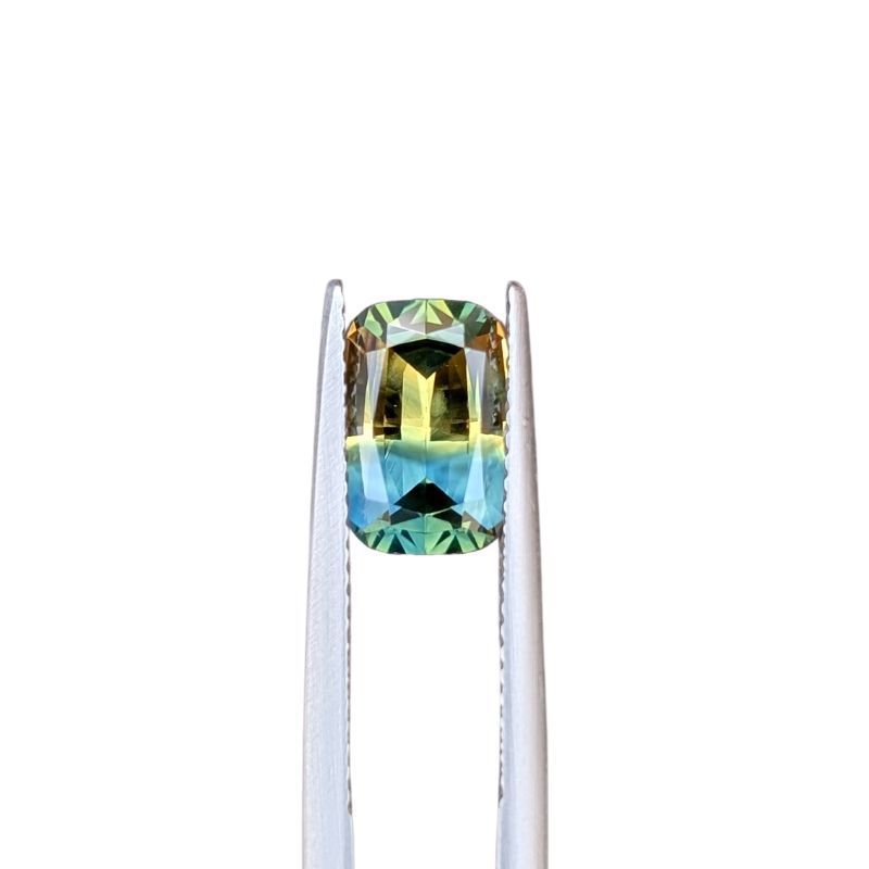 2.62ct Tri-color Parti Elongated Cushion Cut Australian Sapphire