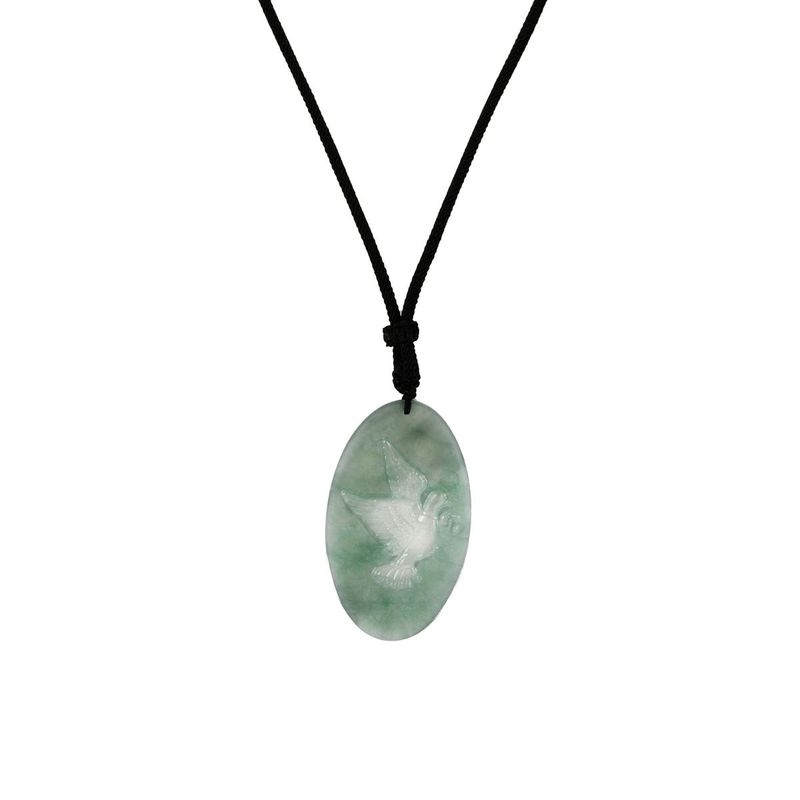 Type A Olmec Jadeite Dove Rope Necklace 47cts