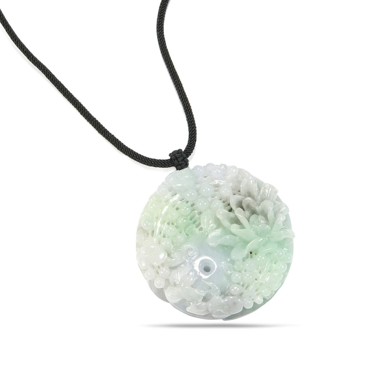 Type A Pure Water Bi-color Jadeite Carved Rope Necklace 181.50cts