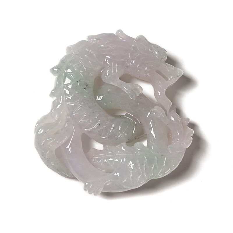 Type A Tri Color Jadeite Dragon Carving