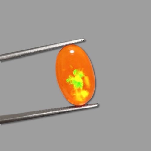 Rare Play of color AA Natural Orange Mexican Fire Opal 3.5ct