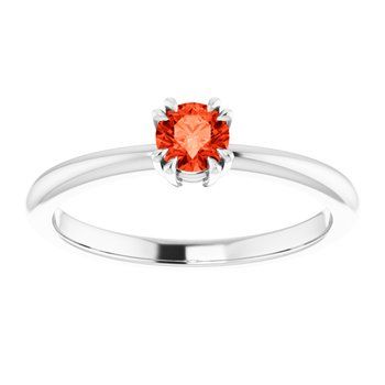 Sterling Silver 4.1 mm Round Madeira Citrine Ring