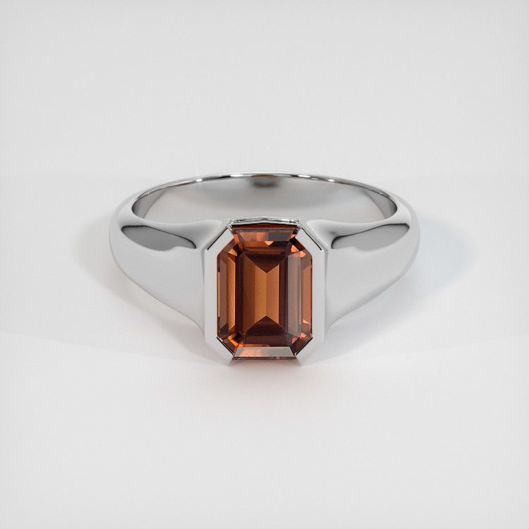 Men's Brown Tourmaline Ring 1.71 Ct., 14K White Gold