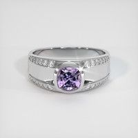 Men's Purple Spinel Ring 0.85 Ct., 18K White Gold