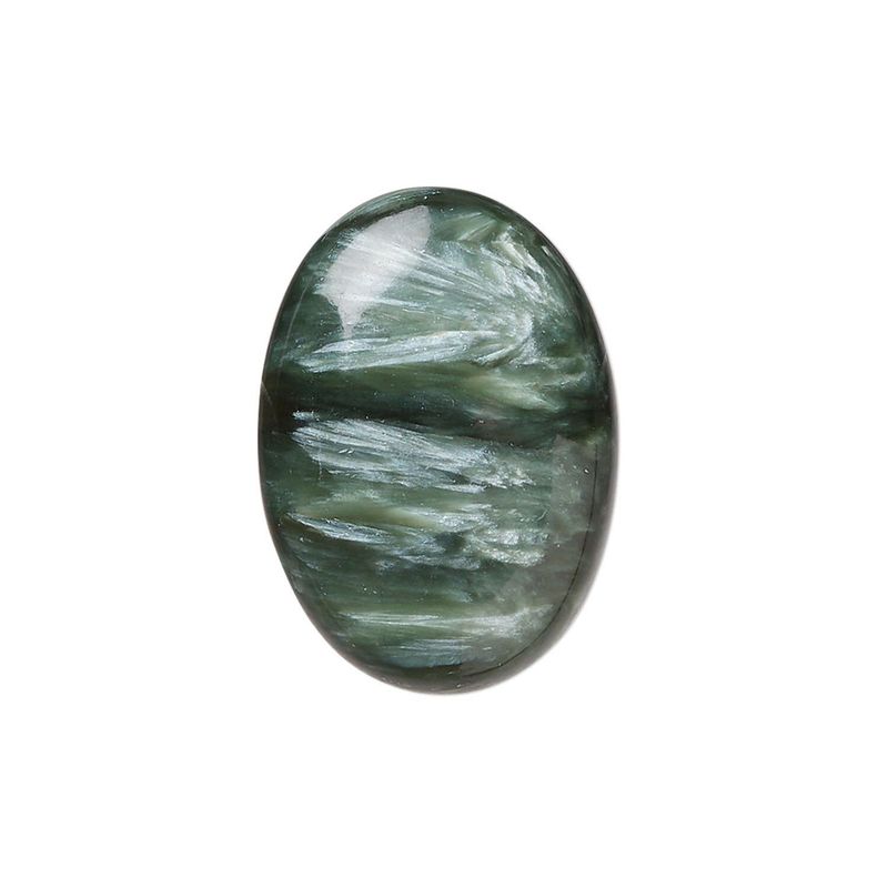Seraphinite calibrated round cab natural 25x18mm