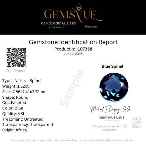 Untreated 1.52 cts. Spinel Round