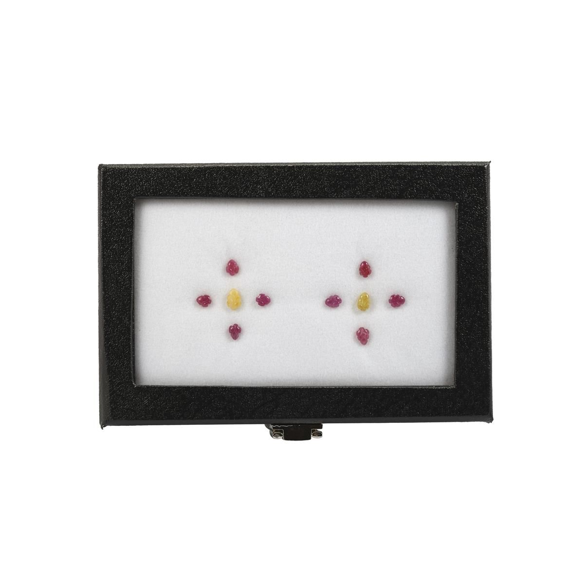 Ruby &amp; Sapphire Leaf Gem Box 6.80ct (N)