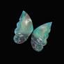 butterfly-shaped Lightning Ridge Semi-Black Opal Pair