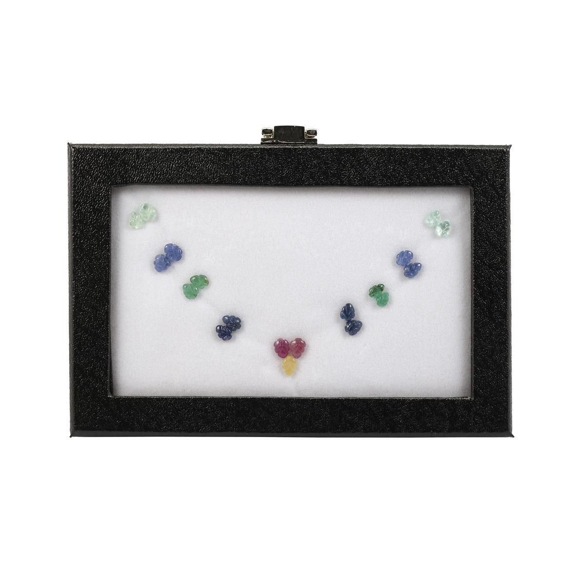 Emerald, Ruby &amp; Sapphire Leaf Gem Box 13.00ct (N)