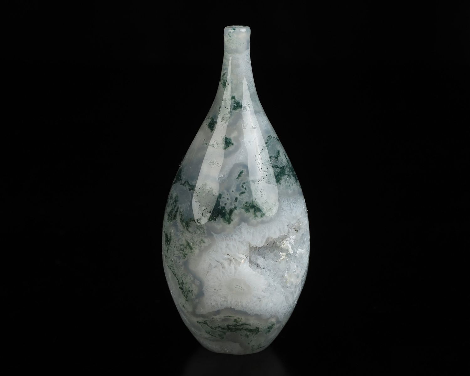 3.2" Green Moss Agate  Vase