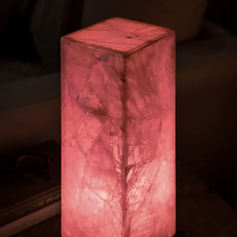 Rose Quartz from Mexico Light Tower  - 12 in