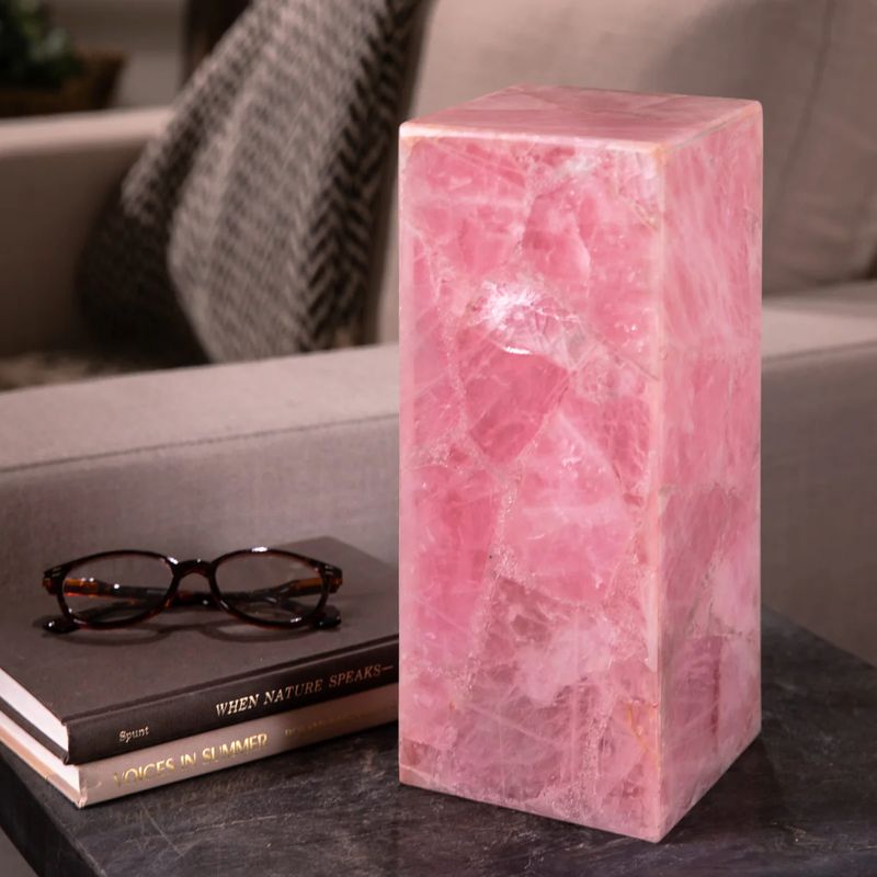 Rose Quartz from Mexico Light Tower  - 12 in