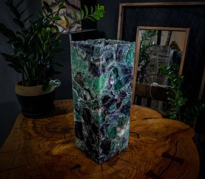 Fluorite Light Tower  - (16" Tall, 6"x 6" Square)