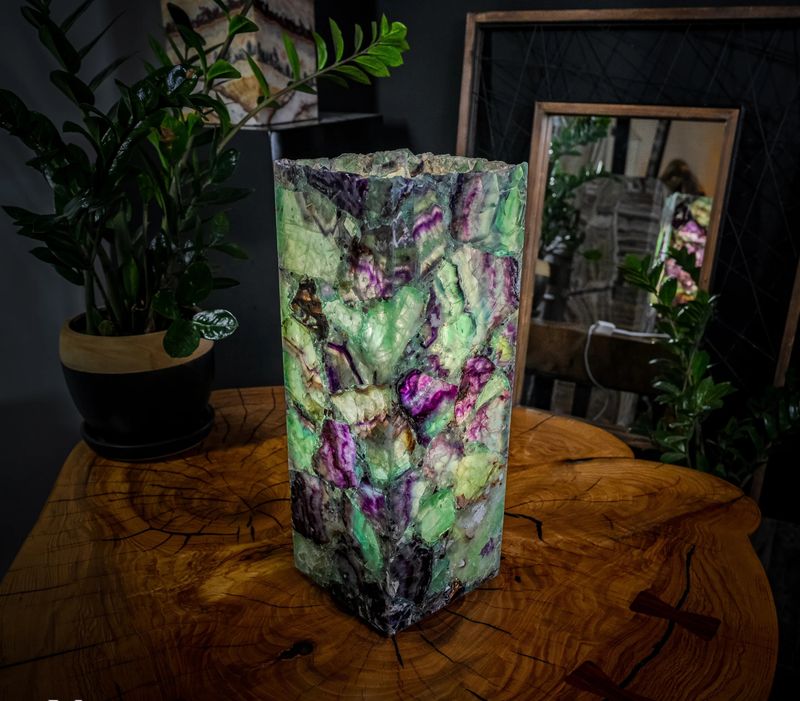 Fluorite Light Tower  - (16" Tall, 6"x 6" Square)