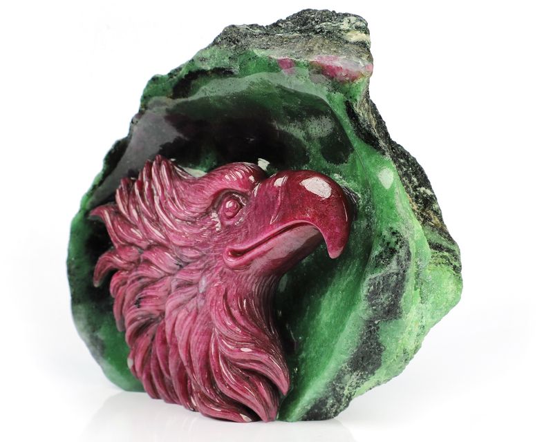5.9" Ruby Zoisite Hand Carved  Eagle Sculpture