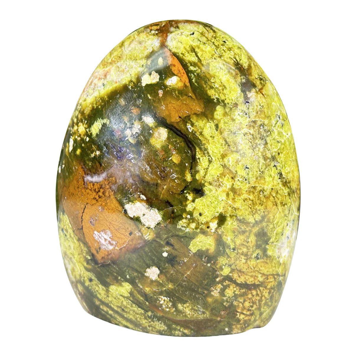 Natural Green Opal Free form egg Madagascar 4.5" Decorative  Stone Specimen