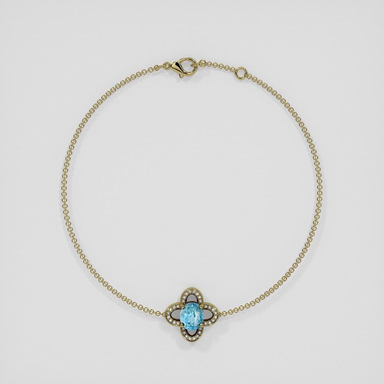 1.14 Ct. Grandidierite and Natural Diamond  Bracelet