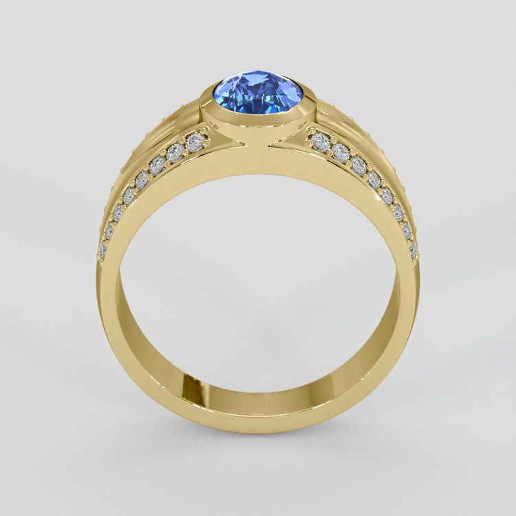 Mens Kyanite and Diamond Ring
