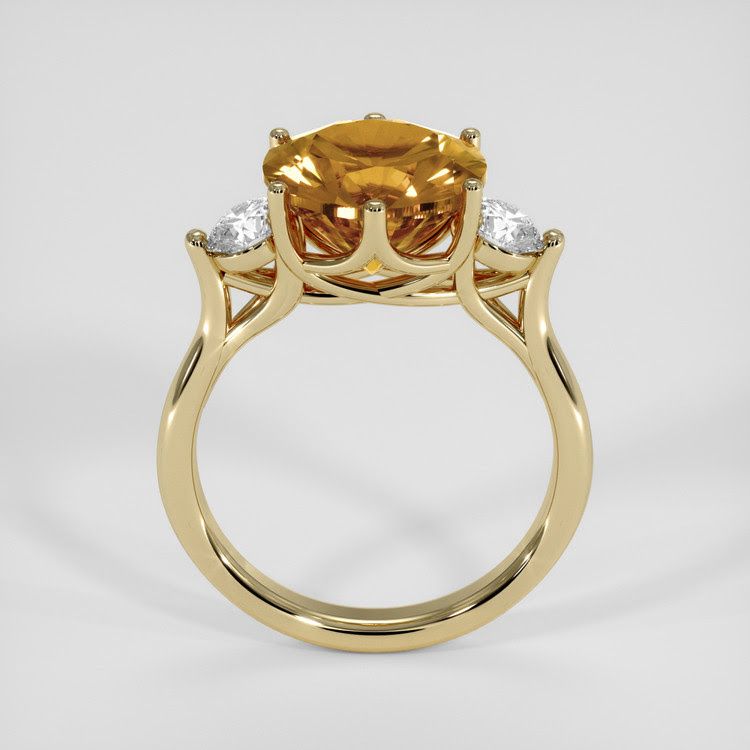 Antique Style Yellowish Brown Sphene Ring 6.49 Ct., 14K Yellow Gold