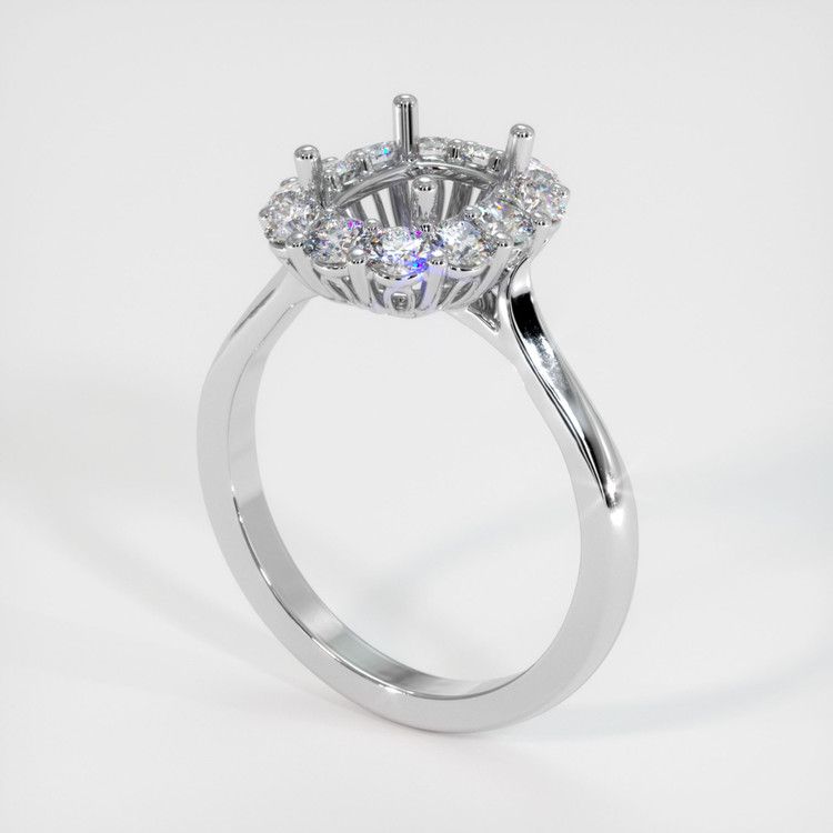 Antique Style Yellowish Green Sphene Ring 2.96 Ct., 14K White Gold
